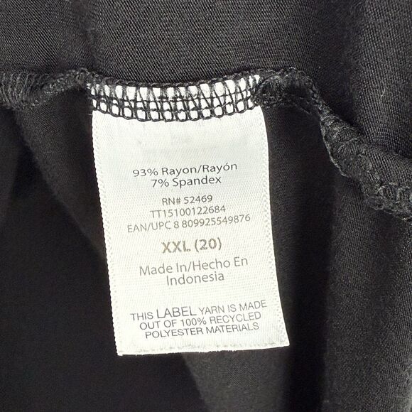 Women's Time &Tru Short Sleeve Rounded Hem Black T-Shirt XXL (20) - Picture 7 of 10